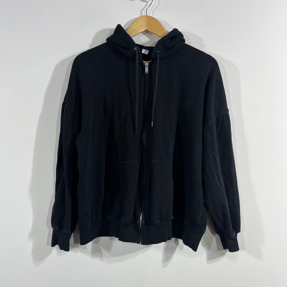 Old Navy Womens Sporty Black Full Zip Fleece Hoodie‎ Sweatshirt Small Athleisure